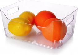 Organizator za hladilnik 23 × 16 × 9,5 cm – prozoren zaboj z ročaji