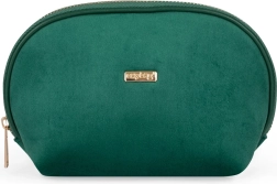 Potovalna okrogla kozmetična torbica Plus Velvet zelena