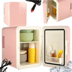 Električna prenosna mini hladilnik 2v1 roza 4L