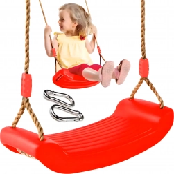 Vrtno otroško gugalnico s plastičnim sedežem in karabini