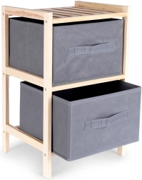 Lesena siva omarica z dvema predaloma 46 cm