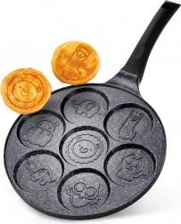 Granitna ponev za jajca BLACK LINE, 26 cm, 7 odprtin