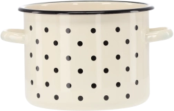 Emajliran lonec 4,5 l, 20 cm, bel s pikami