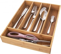 Bambusov organizator za jedilni pribor za predal 35 × 26 cm