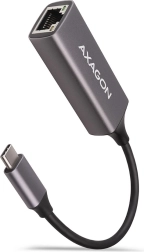 AXAGON USB‑C gigabitni ethernetni adapter, samodejna namestitev, kovinski, titanovo siv