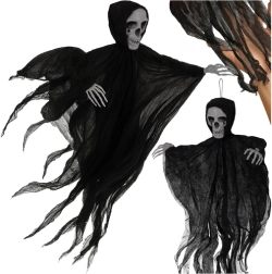 Viseče črno okostje RUHHY 70 cm – halloweenska dekoracija