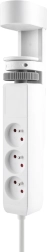 Solight prenosna namizna vtičnica s pritrdilnim mehanizmom 3× 230 V + USB-A in 2× USB-C PD, 2 m, bela