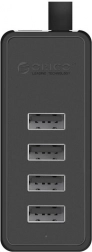 Orico USB Hub Adapter 4x USB 2.0 (črn)