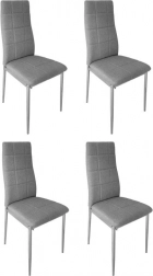 Komplet 4 oblazinjenih stolov za jedilnico in dnevno sobo, sivi