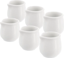 Porcelanasti mini vrčki za mleko MONA, beli, 20 ml, komplet 6 kosov