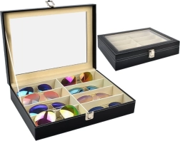 Organizator za očala s steklenim pokrovom, 8 predalčkov SOULIMA