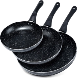 Set granitnih ponev Black Line 3 kosi 20 / 24 / 28 cm