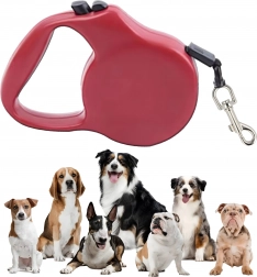 Samodejno izvlečni povodec za pse in mačke 5 m z blokado – rožnat