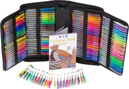 Barvna gel pisala v etuiju, 120 kos + 120 rezervnih polnil