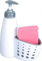 Dozirnik za pomivalno sredstvo z držalom za gobico 370 ml, bel