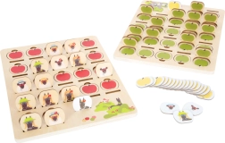 SMALL FOOT ugani, kdo sem? 4 FRIENDS – lesena spominska igra 2 v 1