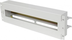 3U panel za distribucijo napetosti za 19" omaro z DIN letev TS-35, siv