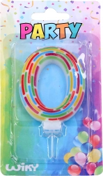 Zabavna svečka številka 0 s črticami