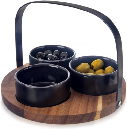 Keramične skledice za predjedi BLACK 130 ml, set 4 kos