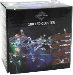 Svetlobna veriga s časovnikom, 100 LED, grozd 100 cm