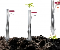 Ročni sadilnik čebulic in sadik iz nerjavnega jekla