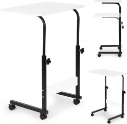 Mobilni voziček za prenosni računalnik na kolesih - bel