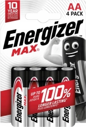 Alkalne baterije LR6/AA Energizer MAX, paket 4 kos