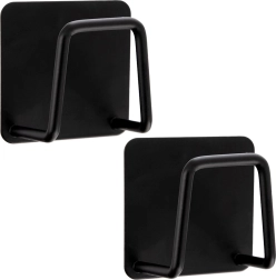 Samolepilni črni kavlji 4,8 × 4,8 cm, set 2 kos