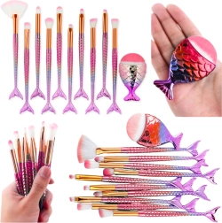 Komplet čopičev za ličenje z mavričnim repom morske deklice, 11 kosov