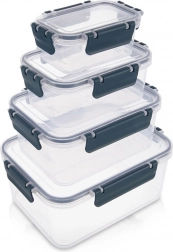Komplet posod za živila s pokrovom in tesnilom, 4 kosi