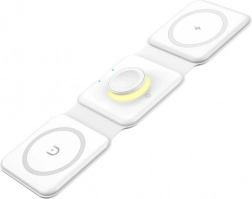 Magnetni brezžični polnilnik Essager 3-v-1 15 W bel