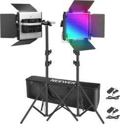 Neewer 2×660 pro ii rgb led luči s stojali 200 cm