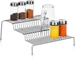 Siva kovinska kuhinjska polica, 3 nivoji, 28 × 26 × 11 cm