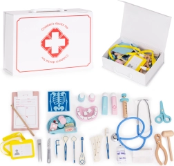 Wooden Doctor Kit in a Case for Kids, 34 Pieces