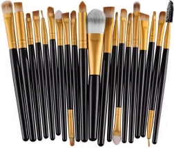 Komplet 20 make-up čopičev s sintetičnimi vlakni in etuijem