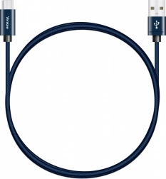 Tekstilni USB-A 2.0 / USB‑C kabel 2 m – hitro polnjenje 3 A in prenos podatkov 480 Mb/s