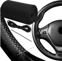 Črna perforirana prevleka za volan iz eko usnja