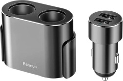 Baseus dvojni razdelilnik za vžigalnik s polnilnikom 2x USB 3,1 A, 100 W – črna