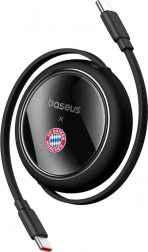Vlečni USB‑C kabel 100 W BASEUS Free2Pull – FC BAYERN Edition, črn