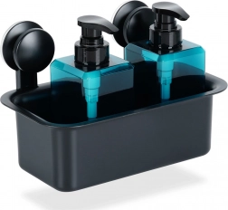 črna stenska pršna polica s priseski 23,5 × 13,5 × 15 cm VILDE