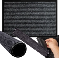 Gumirana vstopna preproga 60 × 90 cm – siva, protizdrsna