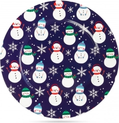 Podstavek pod krožnik s snežaki 33 cm, temno moder