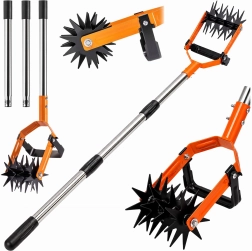Manual rotary soil cultivator and hoe with weed cutter - 1 pc