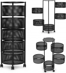 Kuhinjski regalni organizator z vrtljivimi policami, 5 stopenj, kovina, ModernHome