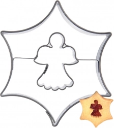 Modelček za piškote zvezda z angelčkom 5,5 cm