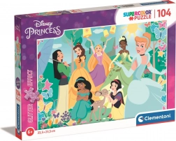 Clementoni bleščeči puzzle Disney princese na vrtu 104 kosov