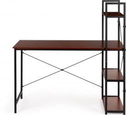 Lesena računalniška miza z loft policami