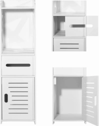 Bela kopalniška omarica 80 cm s policami