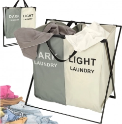 Dvokomorni koš za perilo z organizatorjem za razvrščanje