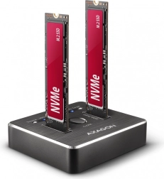 Namizna priklopna postaja AXAGON za dvojno kloniranje NVMe diskov USB-C